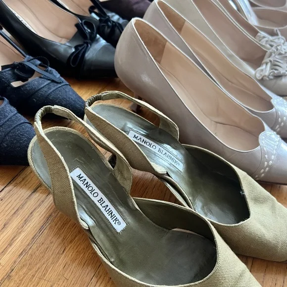 Lot of 12 Manolo Blahniks ALL NEED HEEL TIP REPAIR Sz 36.5, 37, & 36 - Picture 2 of 10